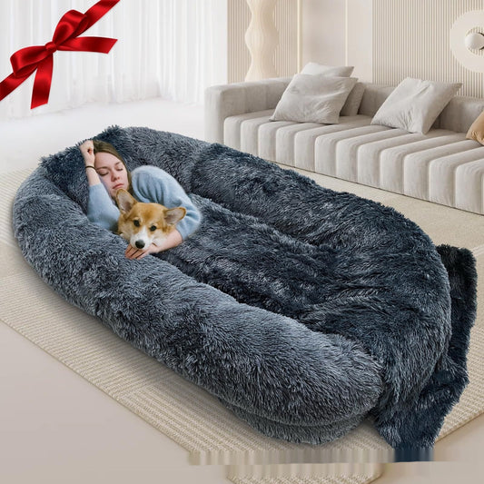 Queen Bed Pet Plush Sofa For Owner And Dog