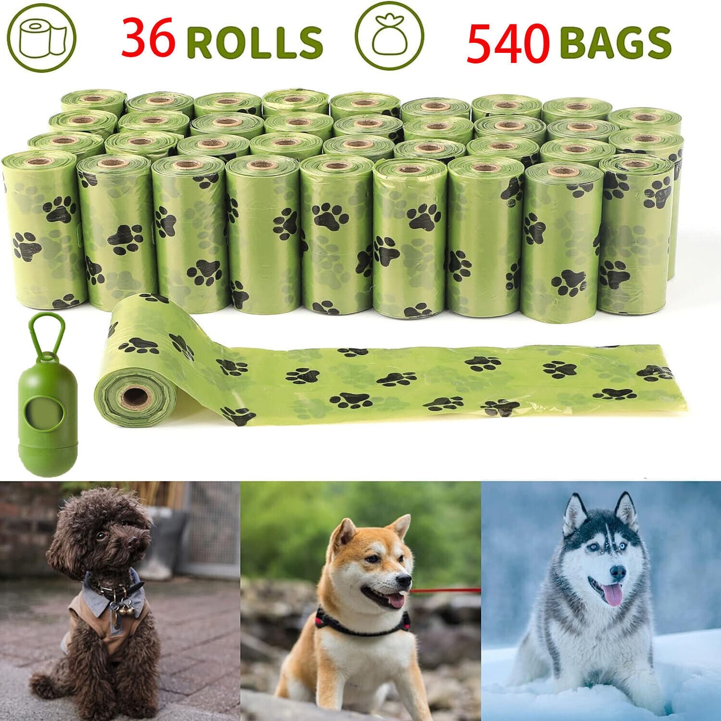 540 Bags High-Quality Biodegradable Dog Poo Bags