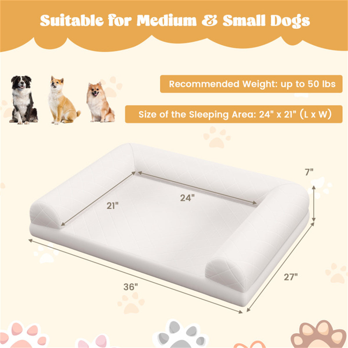 36 Inches  Orthopedic Dog Bed